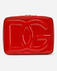 Dolce & Gabbana Camera Bag Logo Media In Vernice - Donna Borse A Spalla E Tracolla Rosso Pelle Rosso