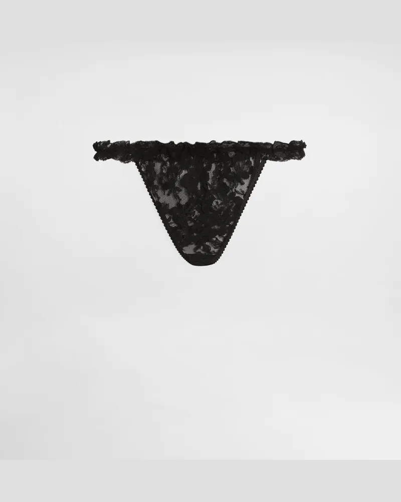 Dolce & Gabbana Slip In Pizzo - Donna Intimo Nero Nero
