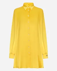 Dolce & Gabbana Camicia Maniche Lunghe In Crêpe Di Seta - Donna Camicie E Top Giallo Giallo