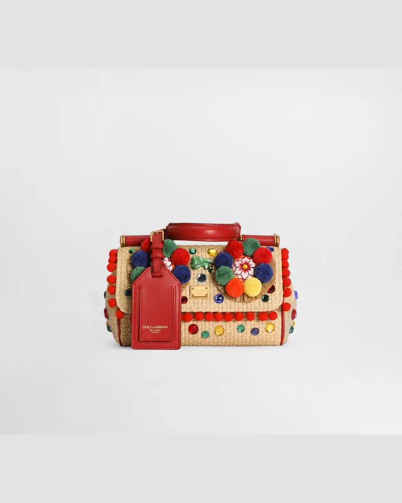 Dolce & Gabbana Borsa A Mano My Sicily Mini In Rafia - Donna Borse A Mano Multicolore Multicolore