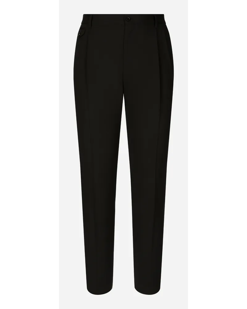Dolce & Gabbana Pantalone In Lana Stretch - Uomo Pantaloni E Shorts Nero Nero