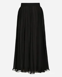 Dolce & Gabbana High-waisted Chiffon Circle Skirt - Donna Gonne Nero Seta Nero