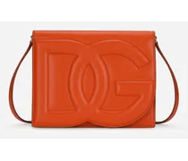 Dolce & Gabbana Borsa A Tracolla Logo In Pelle Di Vitello - Donna Borse A Spalla E Tracolla Arancione Pelle Arancio