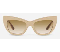 New Print Sunglasses - Donna Occhiali Da Sole Avorio Stampa Leo