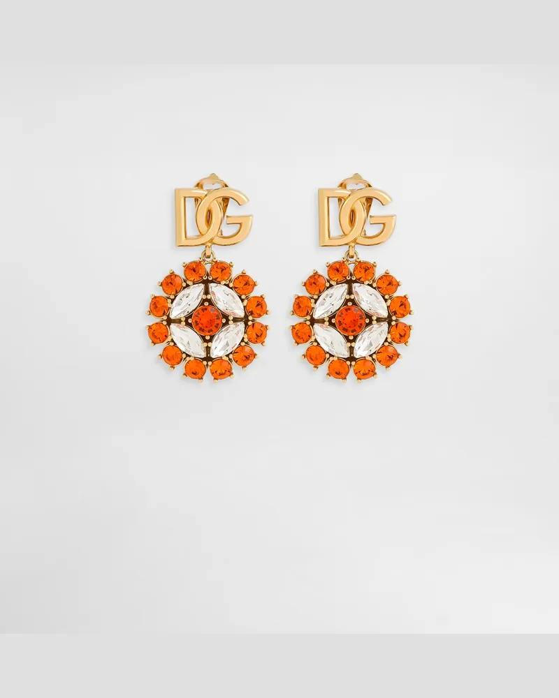 Dolce & Gabbana Orecchini A Clip Con Strass - Donna Bijoux Oro Metallo Oro