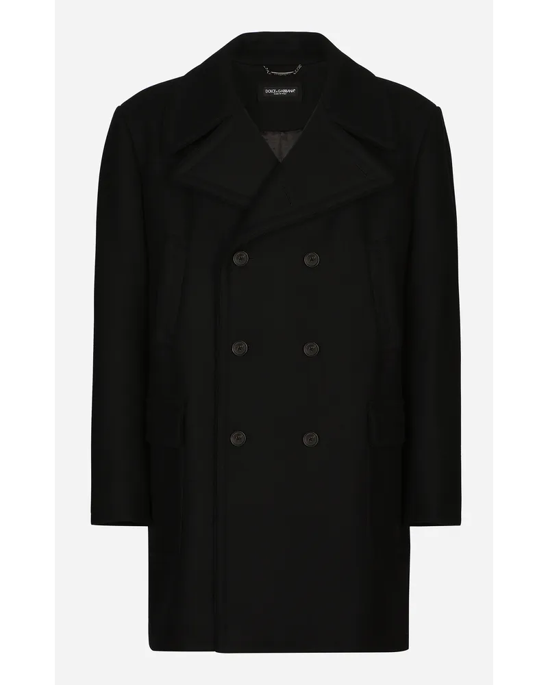 Dolce & Gabbana Wool Pea Coat - Uomo Cappotti E Giubbotti Nero Nero