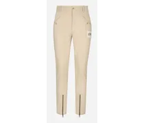 Pantalone Cotone Stretch Etichetta Re-edition - Uomo Pantaloni E Shorts Beige Cotone