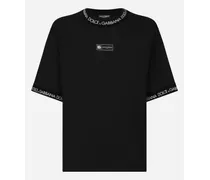 T-shirt Manica Corta In Cotone Logo Allover - Uomo T-shirts E Polo Nero