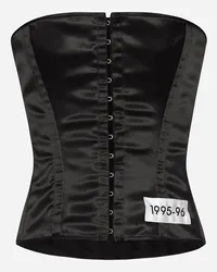 Dolce & Gabbana Corset With Re-edition Label - Donna Camicie E Top Nero Raso Nero