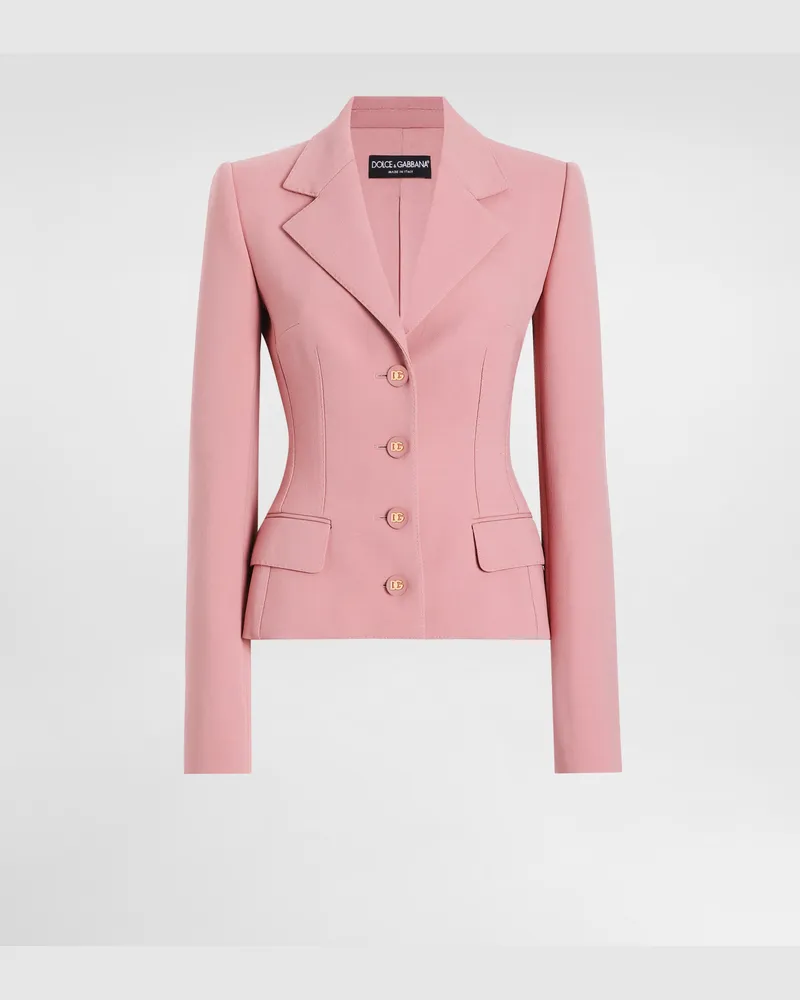 Dolce & Gabbana Giacca Dolce Monopetto In Crêpe Di Lana - Donna Giacche E Blazer Rosa Rosa