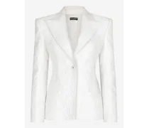 Dolce & Gabbana Giacca Turlington In Broccato - Donna Giacche Bianco Tessuto Bianco