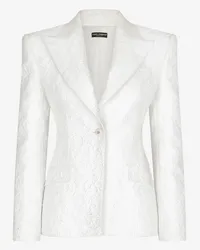 Dolce & Gabbana Giacca Turlington In Broccato - Donna Giacche E Blazer Bianco Tessuto Bianco