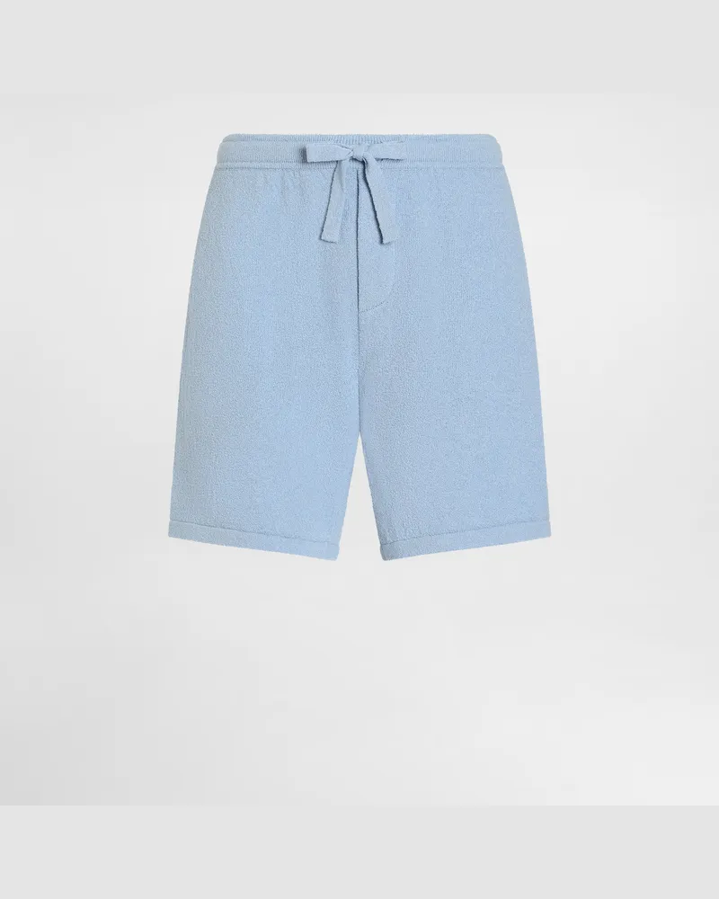 Dolce & Gabbana Shorts In Maglia Rasata - Uomo Pantaloni E Shorts Azzurro Azzurro