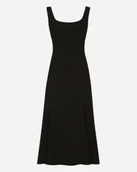 Dolce & Gabbana Abito Longuette In Cady - Donna Abiti Nero Viscosa Nero