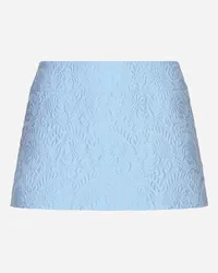 Dolce & Gabbana Minigonna In Jacquard Matelassé Floreale - Donna Gonne Azzurro Azzurro