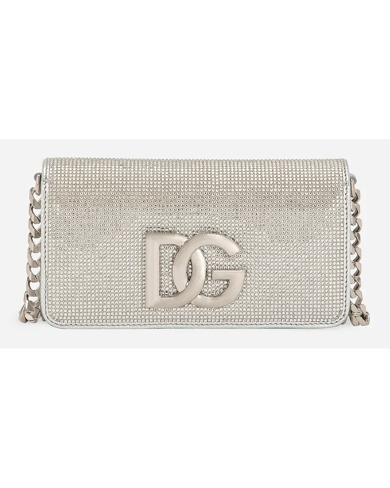 Dolce & Gabbana Clutch 3.5 - Donna Borse A Spalla E Tracolla Argento Viscosa Crystal