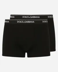 Dolce & Gabbana Bi-pack Boxer Regular Cotone Stretch - Uomo Intimo E Loungewear Nero Cotone Nero