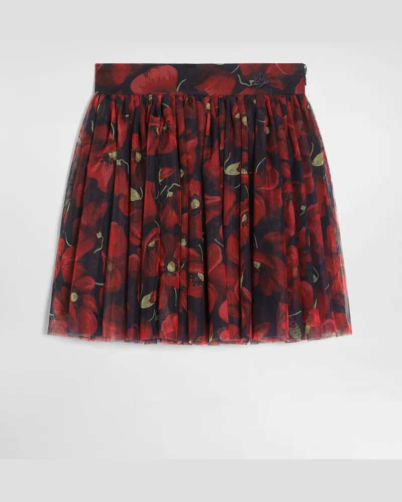 Dolce & Gabbana Gonna In Tulle Stampa Papaveri - Donna Collection 