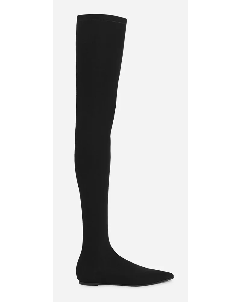 Dolce & Gabbana Stivale Cuissard In Jersey Stretch - Donna Stivali E Stivaletti Nero Nero