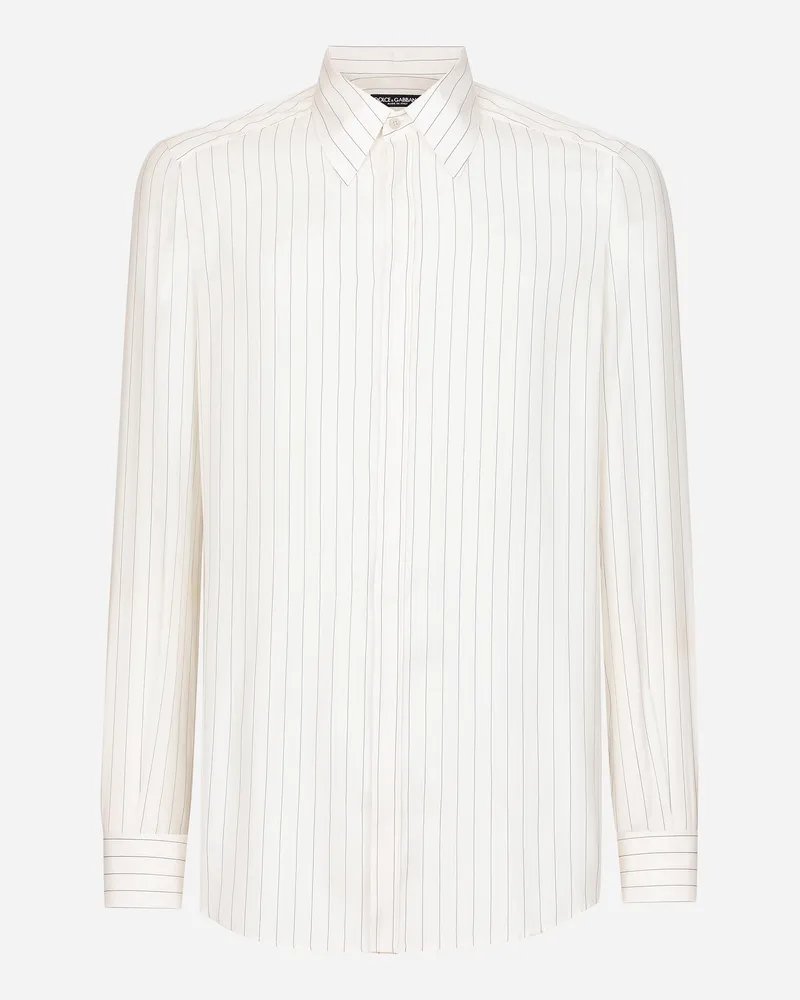 Dolce & Gabbana Camicia Martini In Popeline Rigato - Uomo Camicie Multicolore Rigato