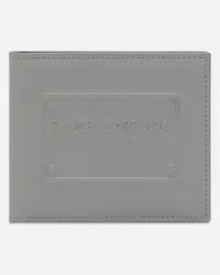 Dolce & Gabbana Portafoglio Bifold In Pelle Di Vitello - Uomo Portafogli E Piccola Pelletteria Grigio Pelle Grafite