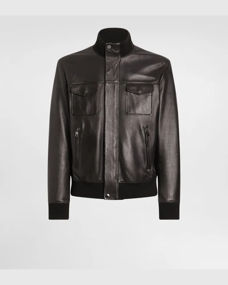 Dolce & Gabbana Bomber In Pelle Di Agnello - Uomo Cappotti E Giubbotti Marrone Marrone