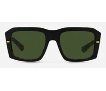 Lusso Sartoriale Sunglasses - Uomo Novità Nero Opaco Su Avana Gialla