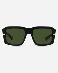 Dolce & Gabbana Lusso Sartoriale Sunglasses - Uomo Novità Nero Opaco Su Avana Gialla Generic