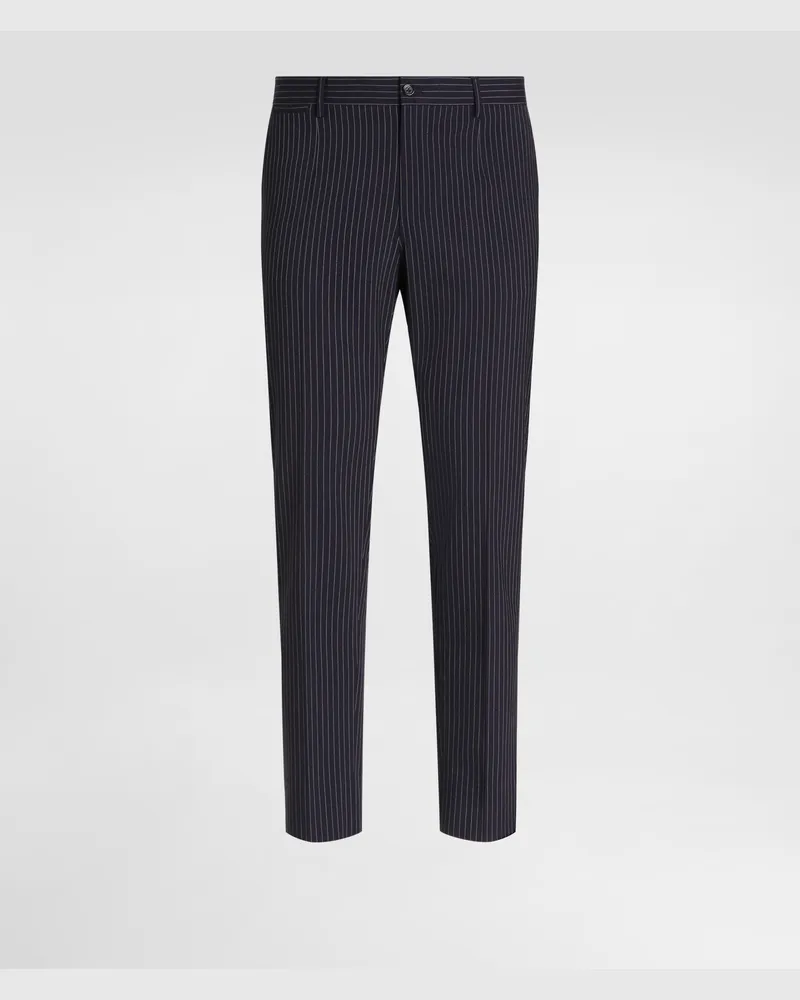 Dolce & Gabbana Pantaloni In Lana Gessata - Uomo Pantaloni E Shorts Rigato