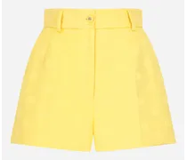 Shorts In Jacquard Con Logo Dg Allover - Donna Pantaloni E Shorts Giallo