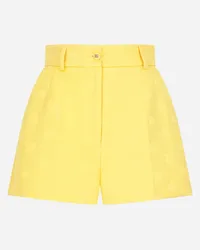 Dolce & Gabbana Shorts In Jacquard Con Logo Dg Allover - Donna Pantaloni E Shorts Giallo Giallo