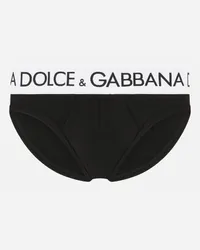 Dolce & Gabbana Slip Medio Jersey Cotone Bielastico - Uomo Intimo E Loungewear Nero Cotone Nero