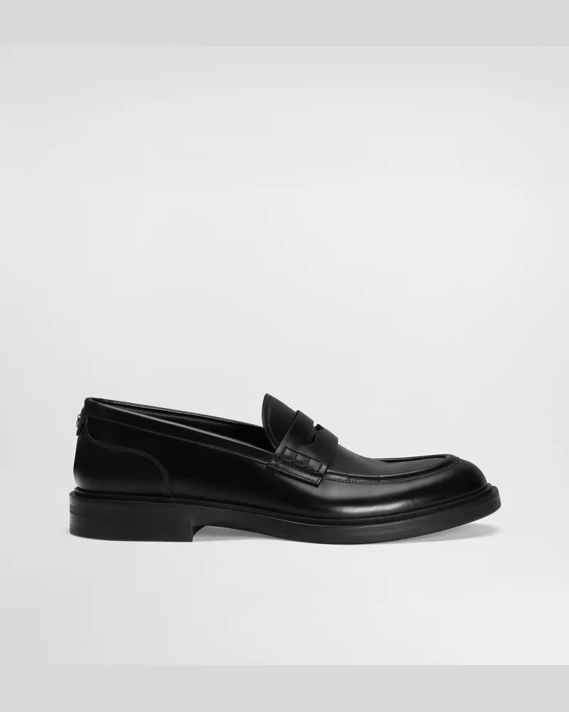 Dolce & Gabbana Mocassino In Pelle Di Vitello Spazzolata - Uomo Driver E Mocassini Nero Pelle Nero