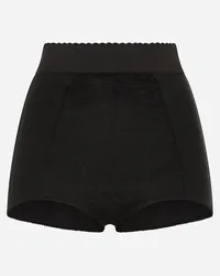 Dolce & Gabbana Culotte In Guaina Jacquard E Raso - Donna Pantaloni E Shorts Nero Raso Nero