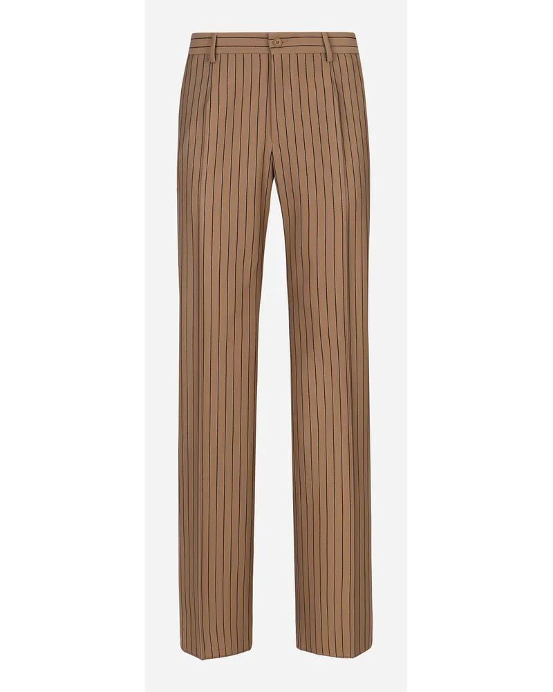 Dolce & Gabbana Pantalone Gamba Dritta Gessato - Uomo Pantaloni E Shorts Multicolore Rigato