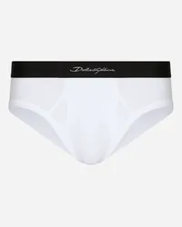 Dolce & Gabbana Slip Medio Jersey Cotone Bielastico - Uomo Intimo E Loungewear Bianco Bianco