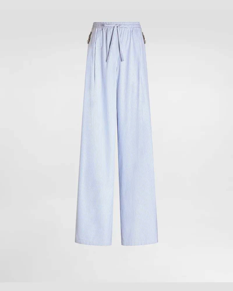 Dolce & Gabbana Pantaloni In Popeline Rigato - Donna Pantaloni E Shorts Multicolore Rigato