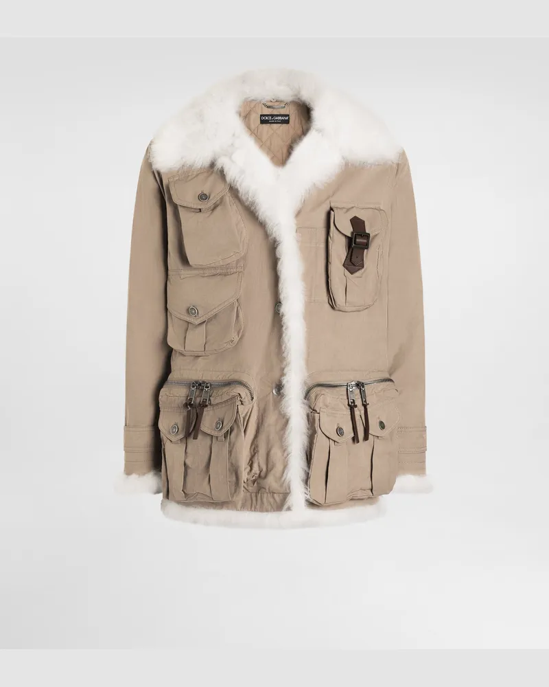 Dolce & Gabbana Giubbotto In Faille Cerata - Uomo Collection Beige Tessuto Beige