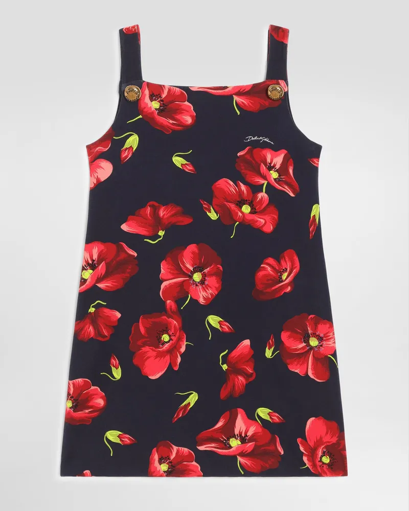 Dolce & Gabbana Abito In Interlock Stampa Papaveri - Donna Collection 