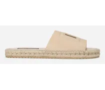 Slide Espadrilla In Pelle Di Vitello - Uomo Sandali E Slide Beige Pelle