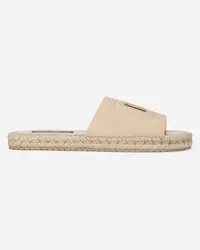 Dolce & Gabbana Slide Espadrilla In Pelle Di Vitello - Uomo Sandali E Slide Beige Pelle Cappuccino