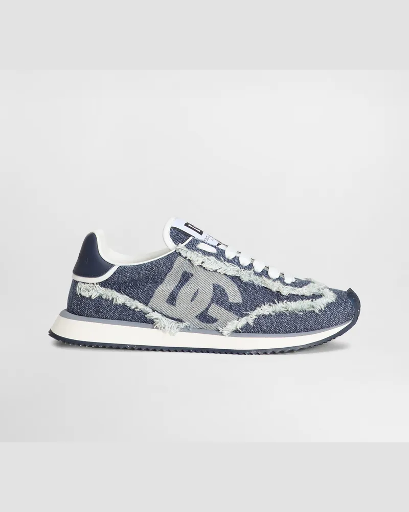 Dolce & Gabbana Sneaker Dg Cushion In Mix Materiali - Donna Sneaker Azzurro Azzurro