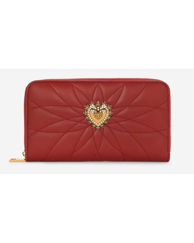 Dolce & Gabbana Portafoglio Devotion Zip Around - Donna Portafogli E Piccola Pelletteria Rosso Pelle Rosso
