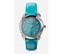 Dg7 Watch In Steel With Turquoise And Diamonds - Donna Orologi E Cinturini Azzurro