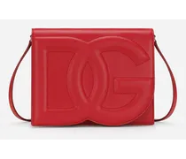 Borsa Dg Logo Bag A Tracolla In Pelle Di Vitello - Donna Borse A Spalla E Tracolla Rosso Pelle