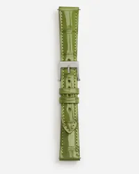 Dolce & Gabbana Alligator Strap With Buckle And Hook In Steel - Donna Orologi E Cinturini Verde Oliva Verde