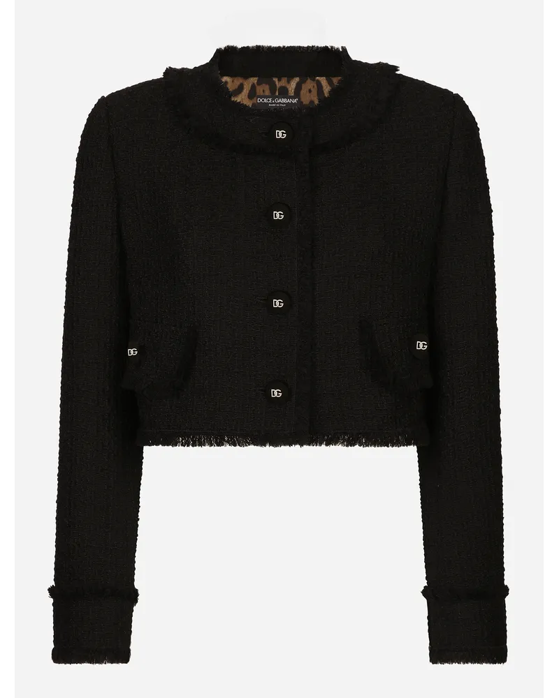 Dolce & Gabbana Giacca Corta In Tweed Rachel - Donna Giacche E Blazer Nero Nero