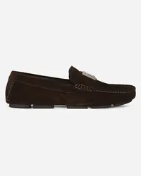 Dolce & Gabbana Driver In Suede - Uomo Driver E Mocassini Marrone Marrone