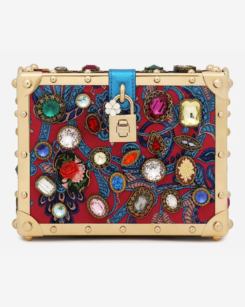 Dolce & Gabbana Borsa Dolce Box In Tessuto Jacquard Con Ricami - Donna Borse A Mano Multicolore Multicolore