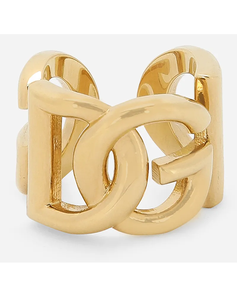 Dolce & Gabbana Anello Con Logo Dg - Donna Bijoux Oro Metallo Oro